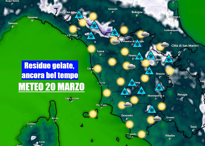 ESTESE GELATE ANCHE IN PIANURA – DOMANI MENO ESTESE – ULTIMI GIORNI DI SOLE…